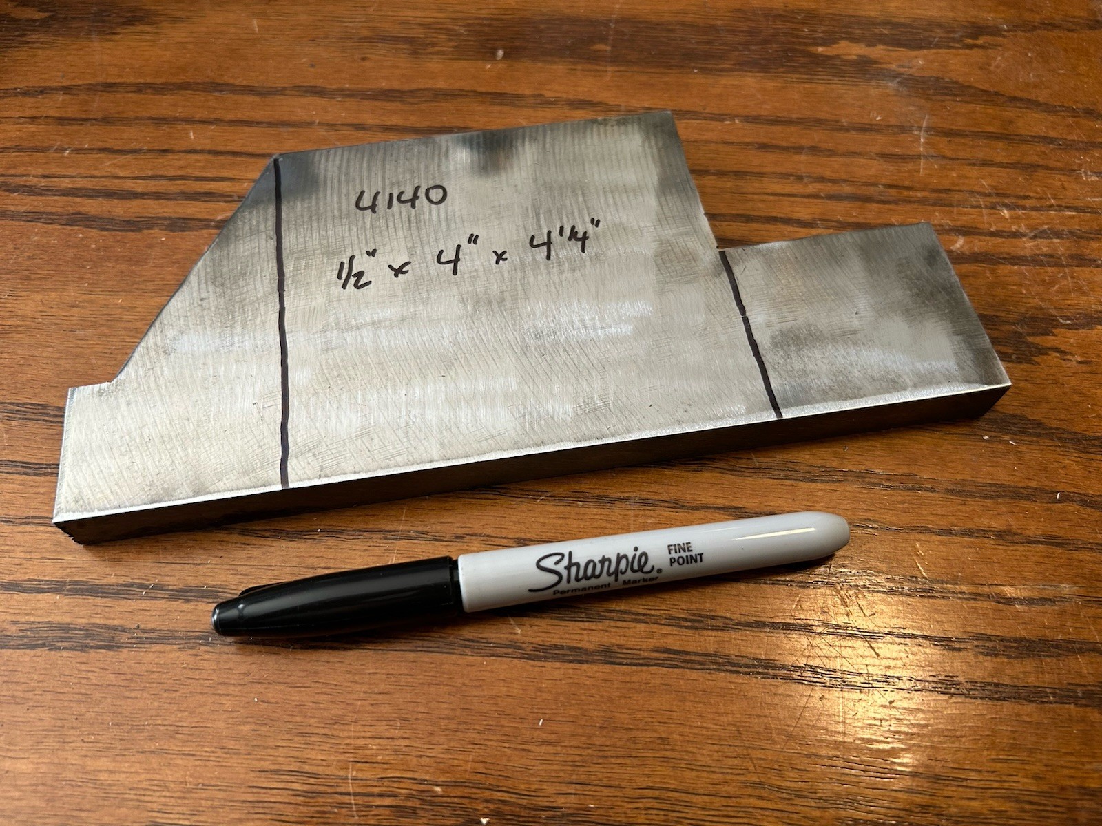 1/2″ x 4″ x 4-1/4″, 4140 tool steel flat stock, machinist