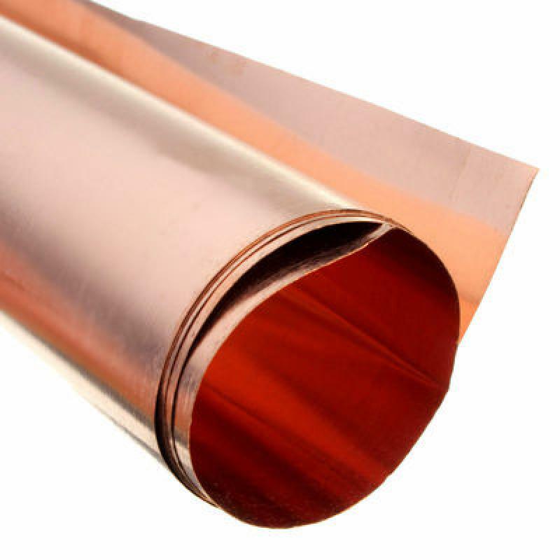 99.9% Pure Copper Cu Sheet Metal Foil Sheet Long 100/200/300/500/1000/5000mm
