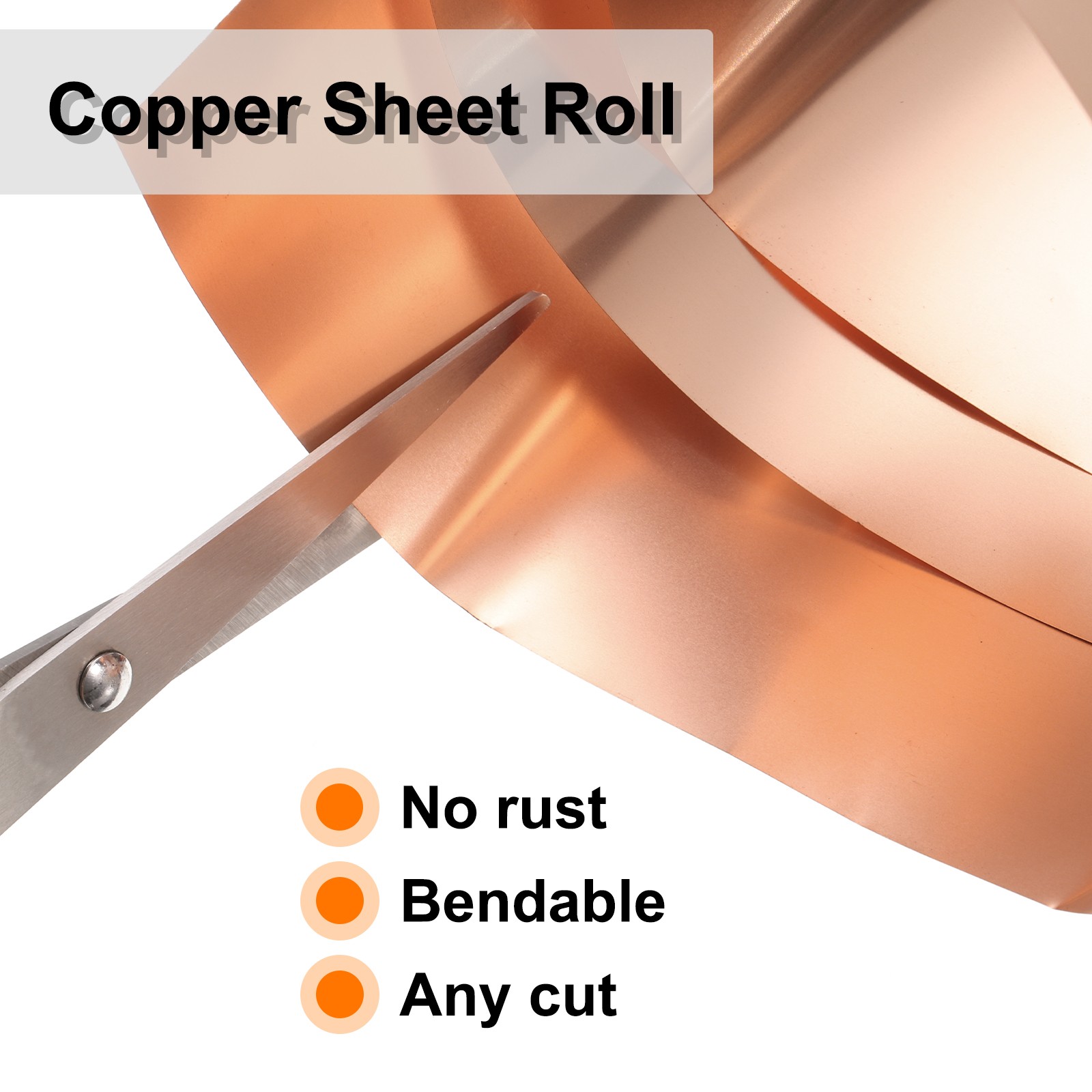 2pcs Copper Sheet Roll 0.2mm Thick Copper Flashing Strip (1.2″ Width x 3.28ft)