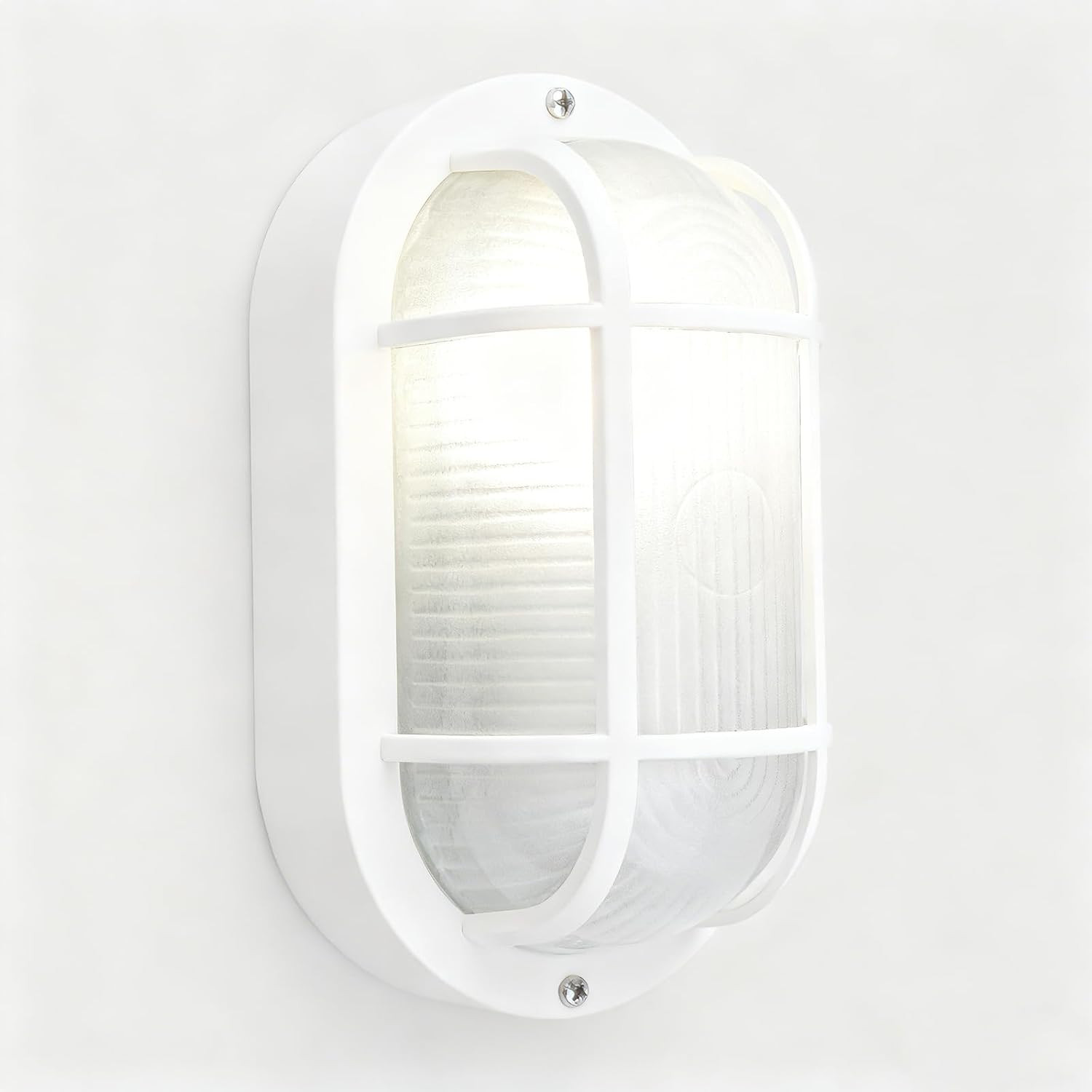 8.5″ Die-Cast Aluminum & Frosted Glass Modern Wall Lamp, 60W Max E26 Base Outdoo