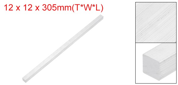 Square 6063 Aluminum Flat Bar 1/2″ Thickness 1/2″ Width 12″ Length