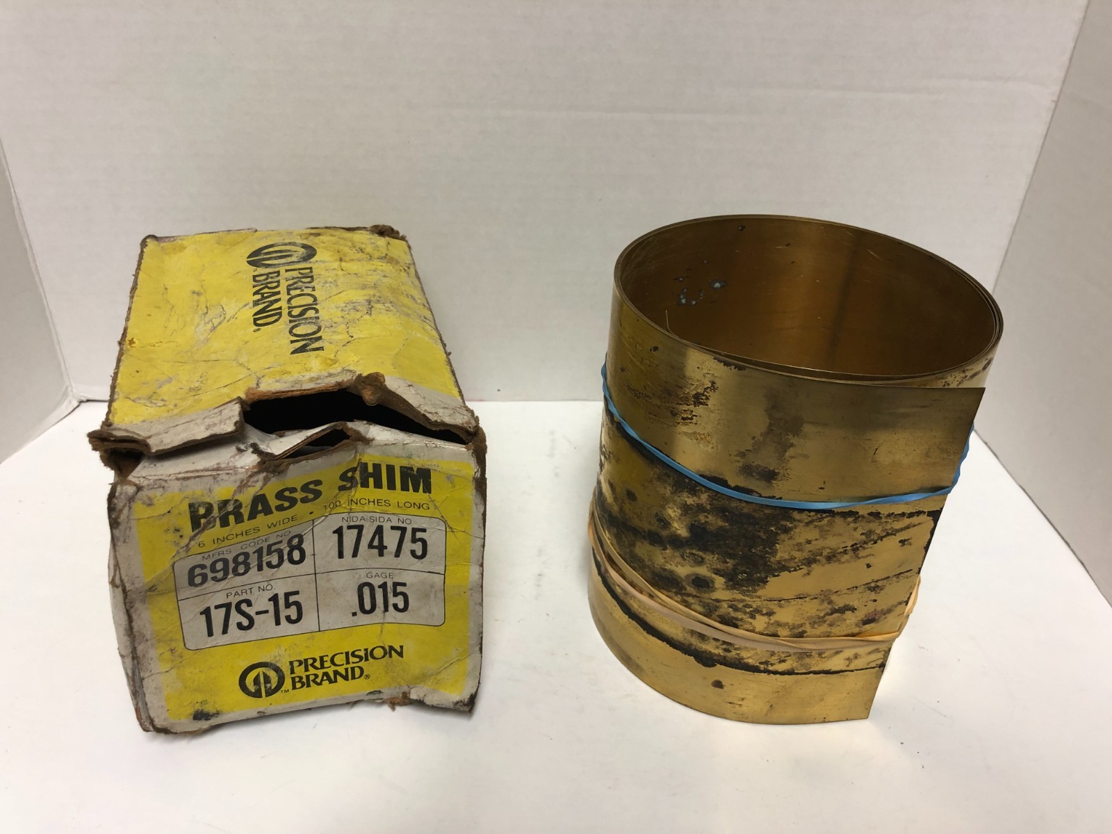 PRECISION BRAND BRASS SHIM 17475 PARTIAL ROLL 6” WIDE BY 84” LONG .015 GAGE