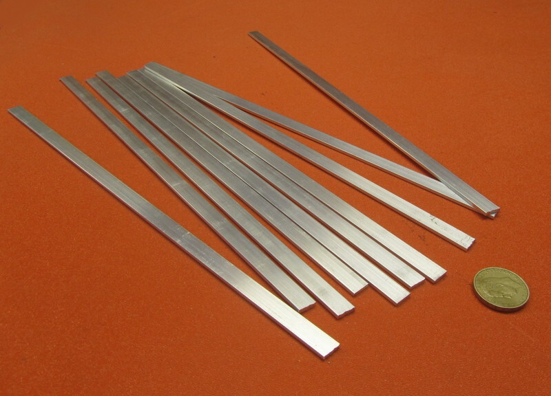 6061 T651 Aluminum Bar, 3/32″ (.093″) Thick x 3/8″ Wide x 12″ Length, 10 Unit