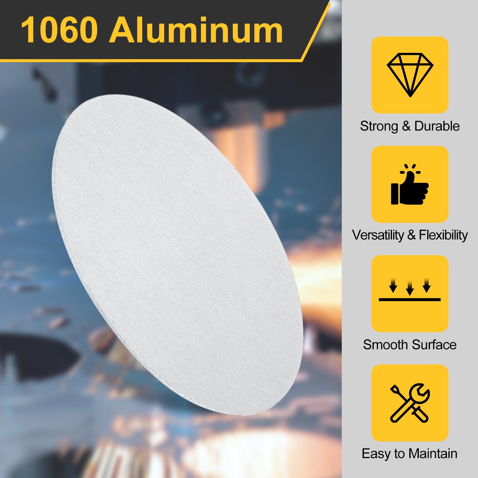 10Pcs, Aluminum Disc 2″(50mm) Dia 0.02″(0.5mm) Thick Round 1060 Aluminum Sheets