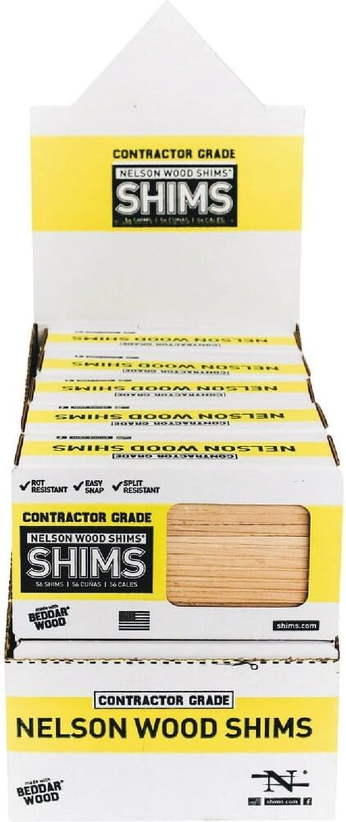 Nelson Wood Shims CSH8/56/120/Mgd 8” Bulk Contractor Shims