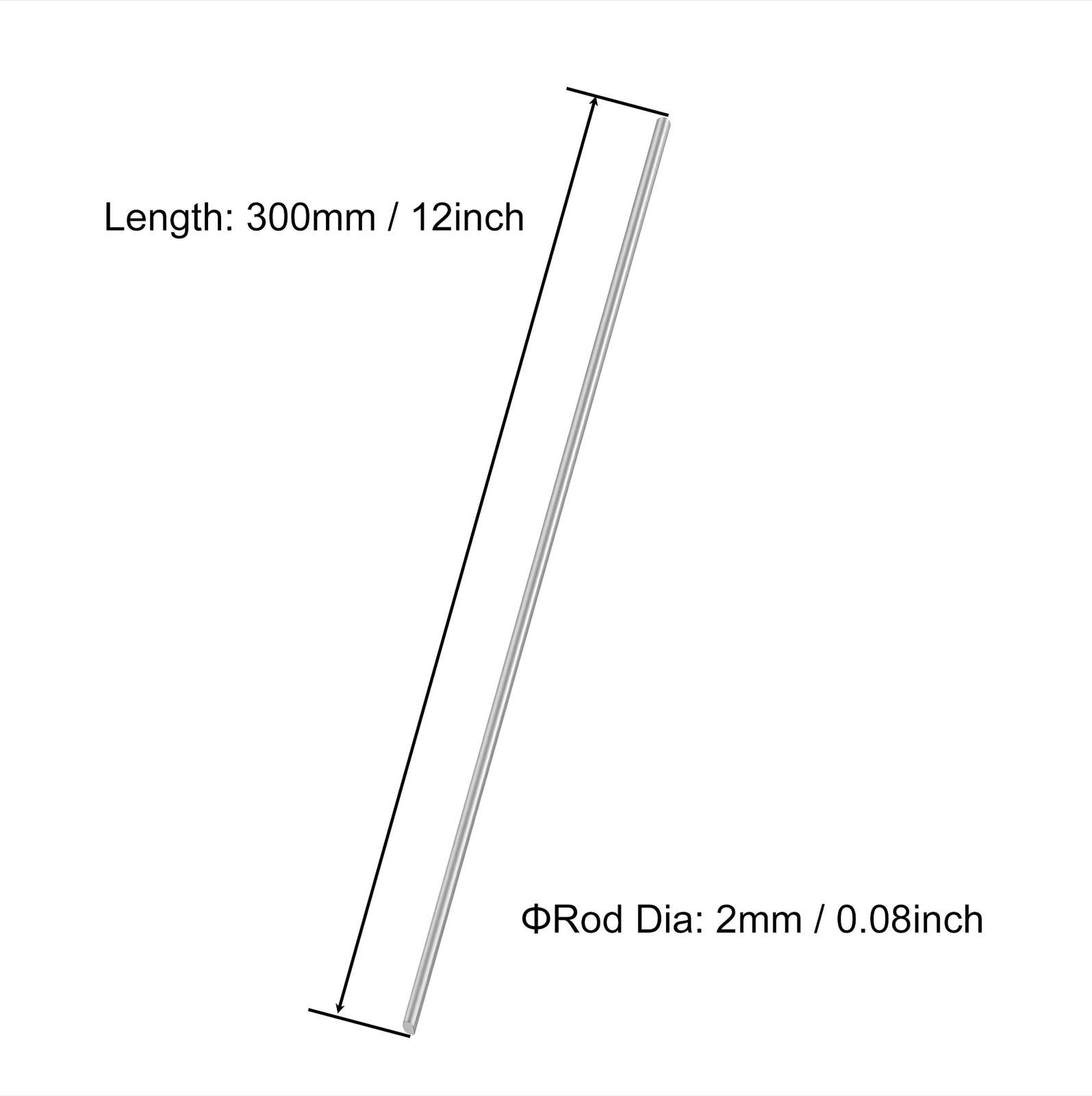 VictorsHome Aluminum Rods 2mm x 300mm Round Solid Shaft Lathe Bar 2mm, Silver