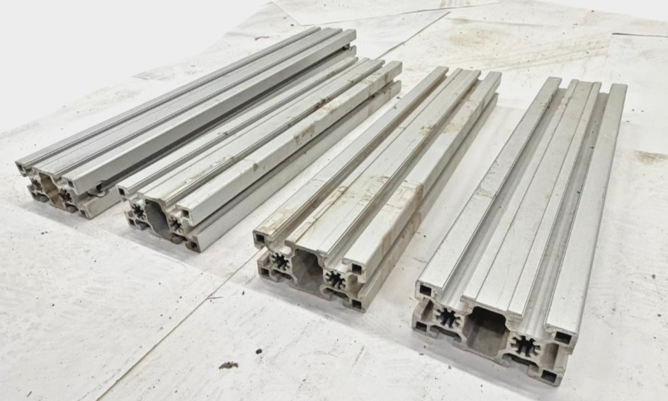 80/20 45MM X 90MM ASST. LENGTHS, 45-4590, (LOT OF 4), 18″ TO 23″, 6 OPEN SLOTS