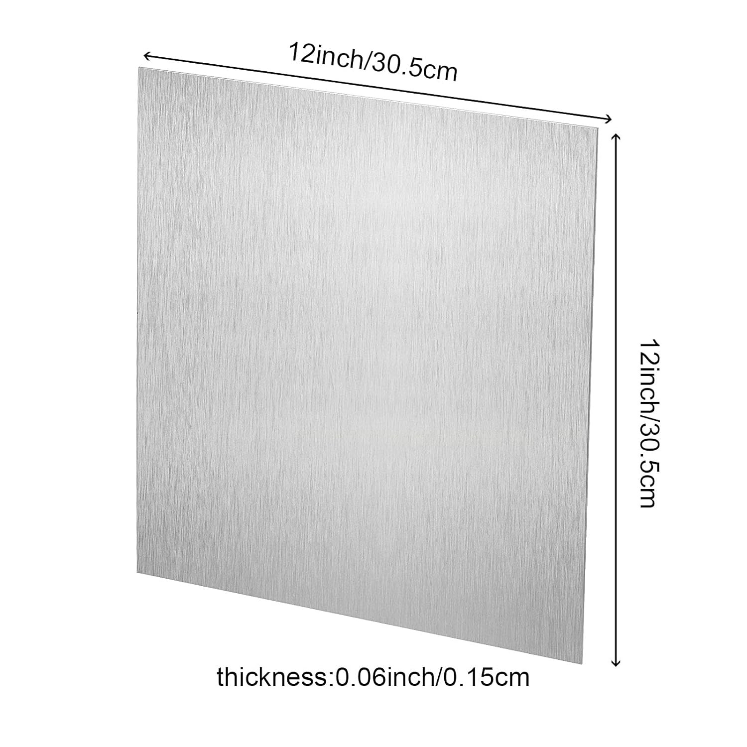 3 Pack 12×12 Inch Aluminum Sheet 6061-T6, 1/16 Inch Thick with Protective Film