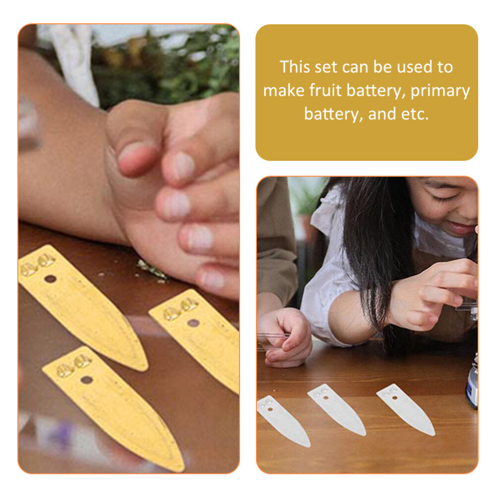 Set of 2 Copper Zinc Electrode Strip Dad Miss Sheet and Strips for Science