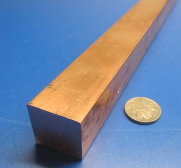 182 Copper Square Bar 1.0″ Thick x 1.0″ Wide x 3 Foot Length