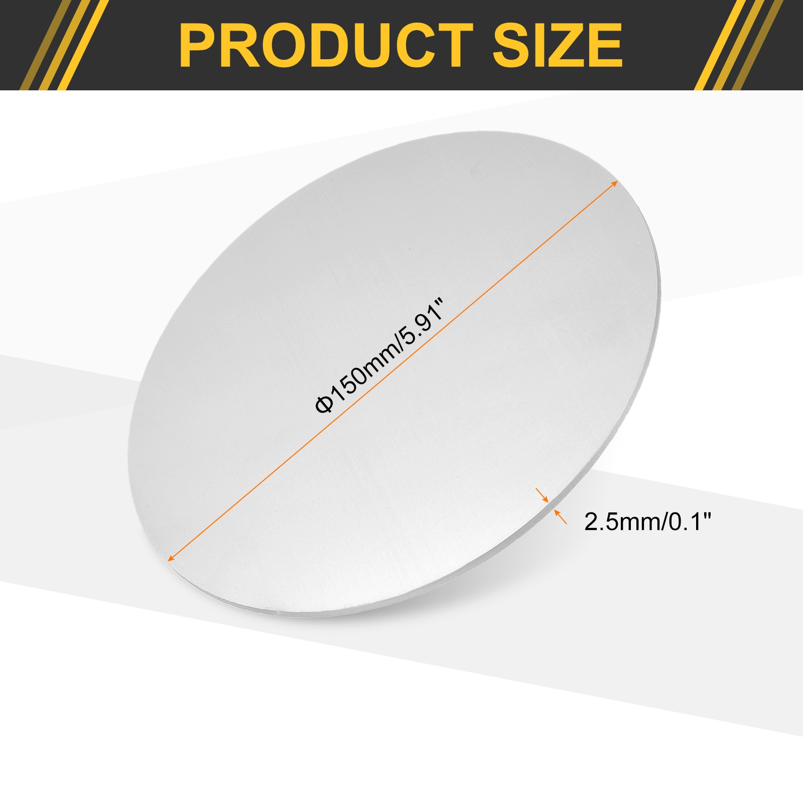 Aluminum Disc 6″(150mm) Dia 0.1″(2.5mm) Thick Round 6061 Aluminum Sheets