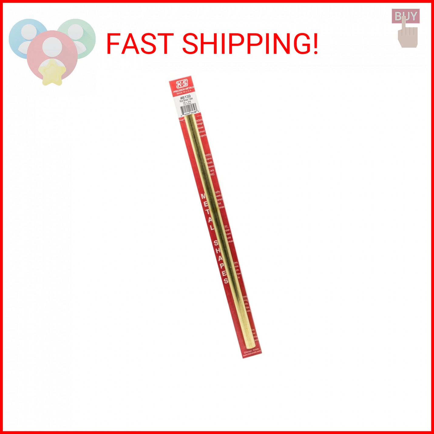 K&S Precision Metals Round Brass Tube 8139 – 1/2″ OD x 0.014″ Wall x 12″ Long –