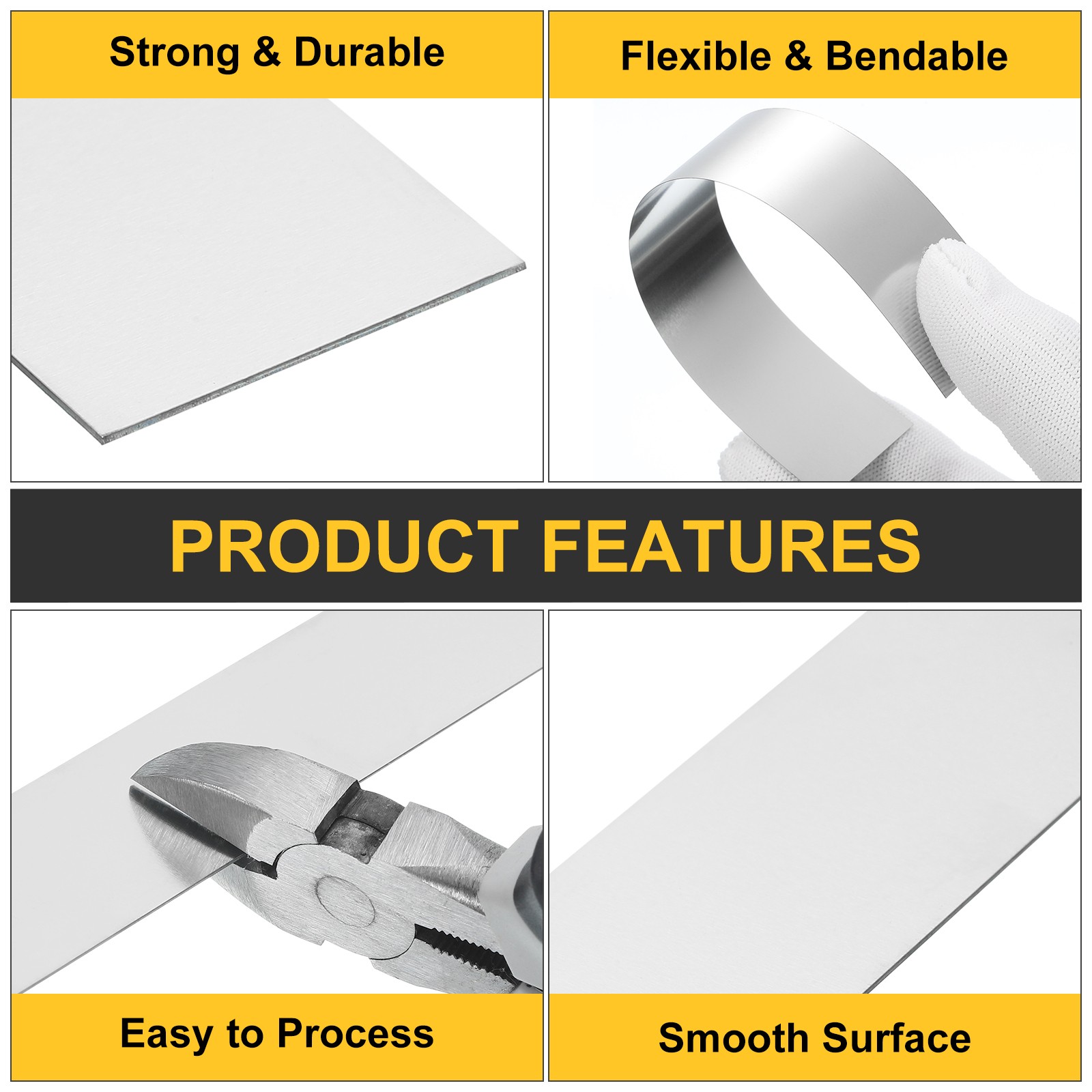 10 Pcs Stainless Steel Strips, 0.016″x2″x12″ 304 Stainless Steel Shim Stock