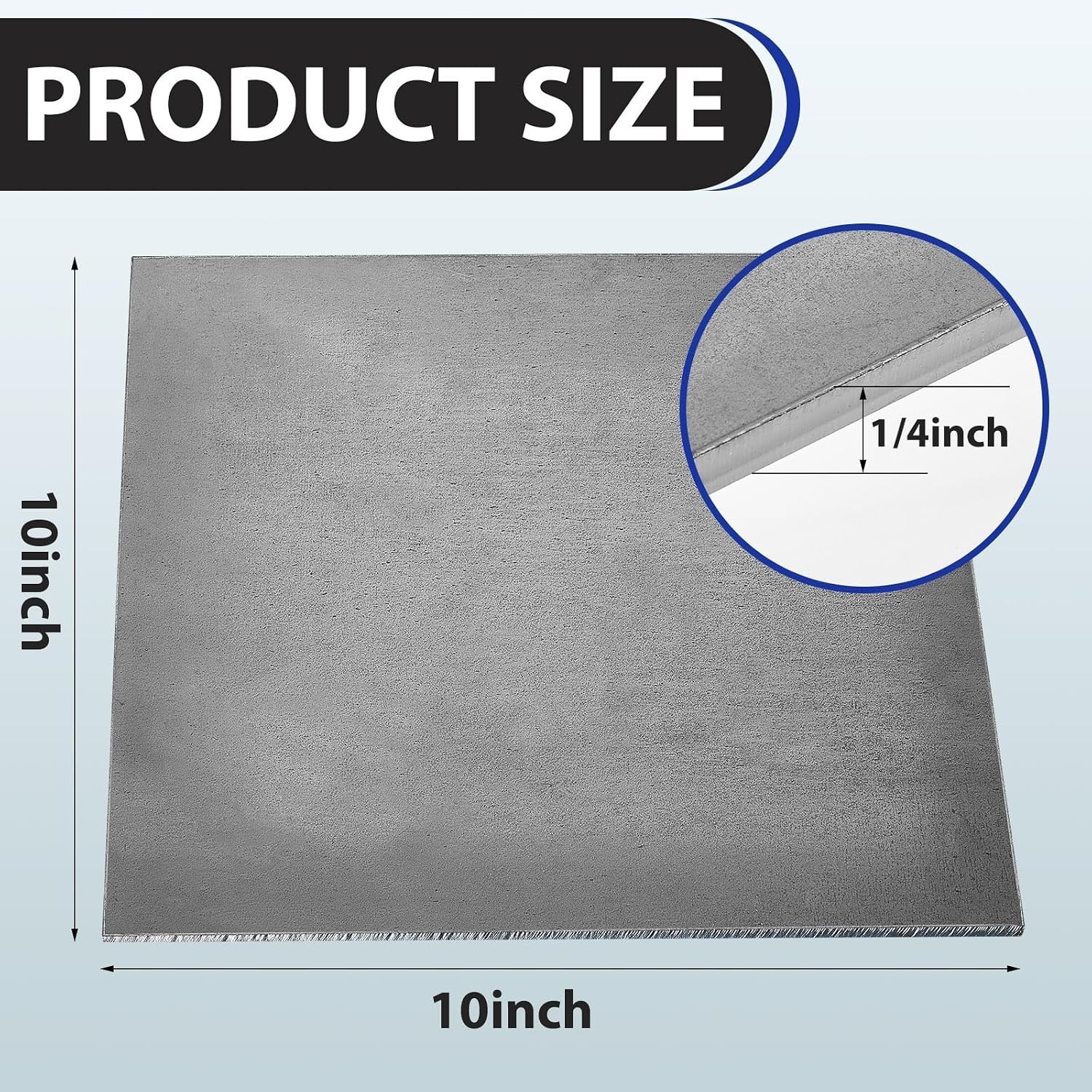 1 Pcs 1/4″ Steel Plate A36 10″ x 10″ Hot Rolled Mild Plates DIY Crafts Bar Me…
