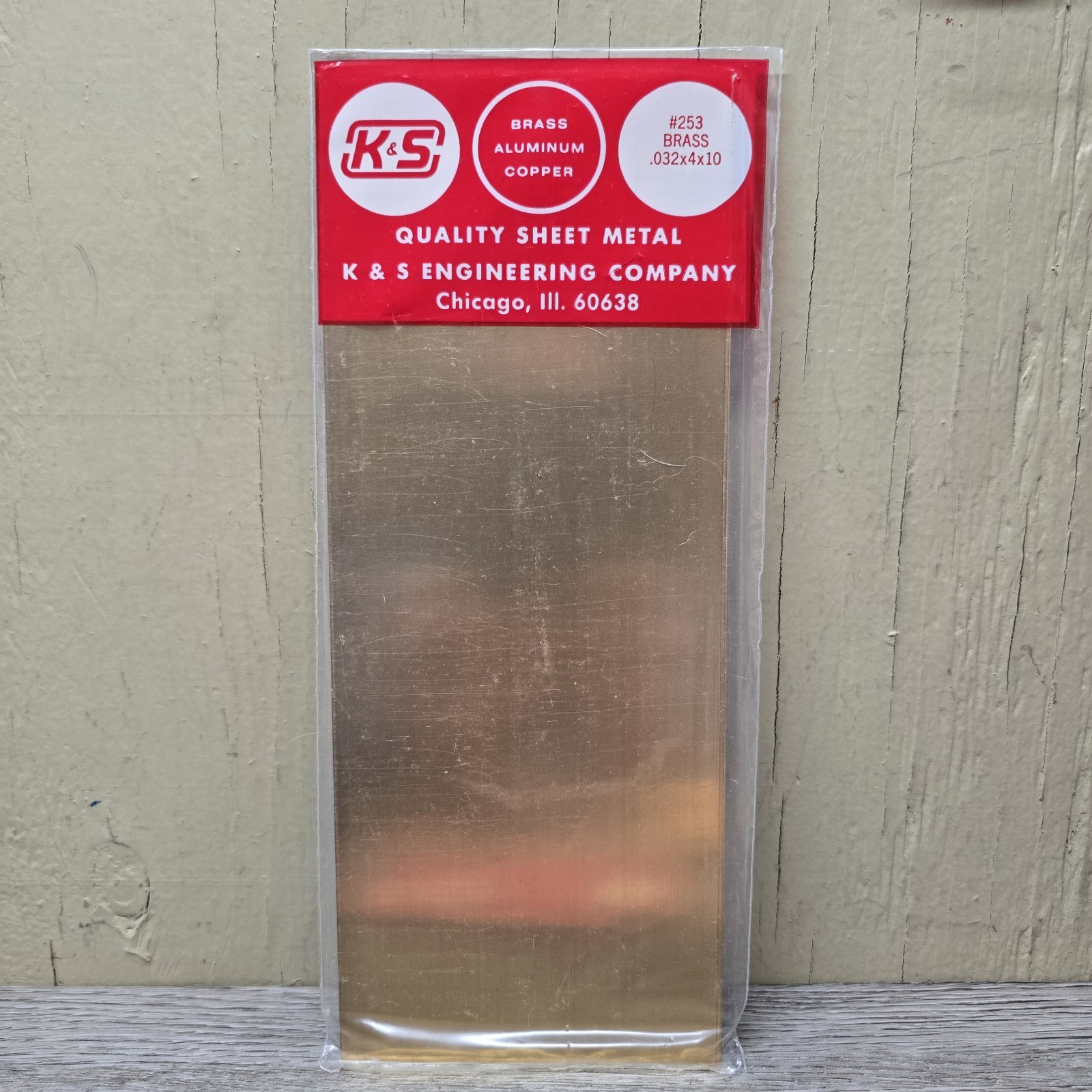 K&S 253 Brass Sheet .032 x 4 x 10 Hobby Metal Plate 4×10