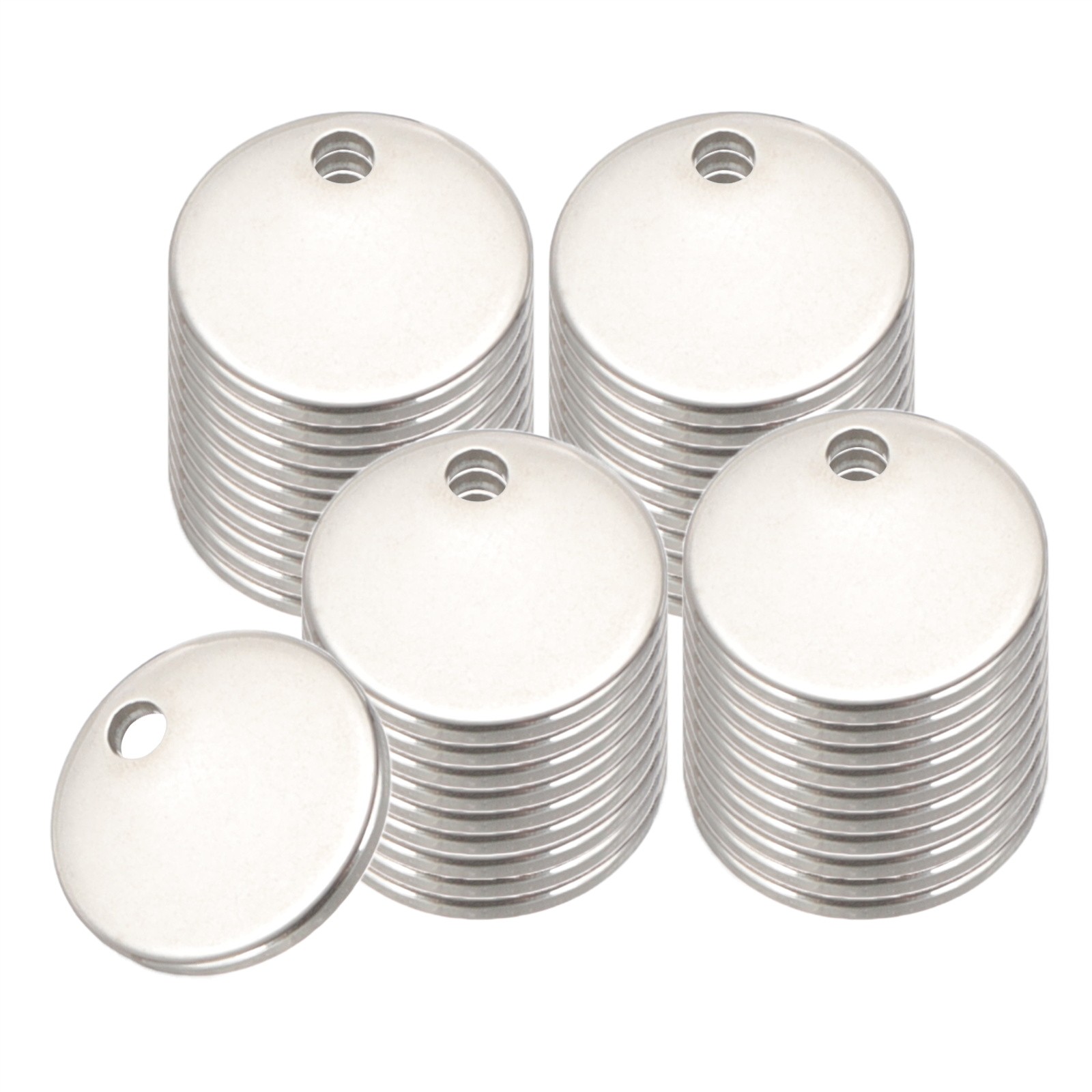 40 Pcs 5/16 Inch Round Metal Stamping Blanks, Silvery Blank Tags