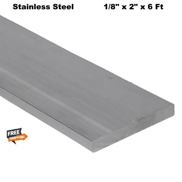 1/8″ x 2 in x 6 Feet Stainless Steel Flat Stock Rectangular Bar 304 Mill Finish