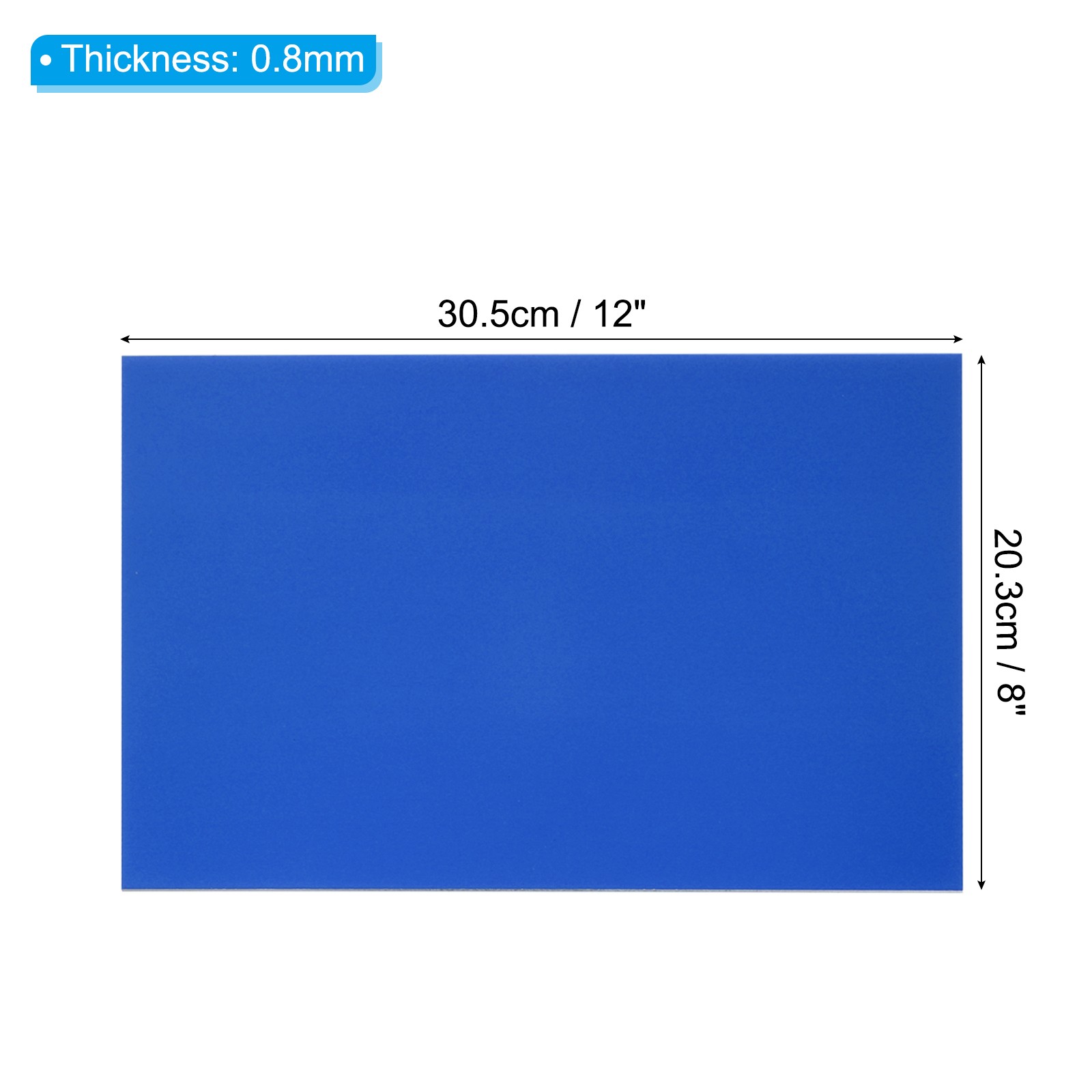 8×12 Inch Anodized Aluminum Sheet Metal, 1Pcs Laser Plates Engraving, Blue