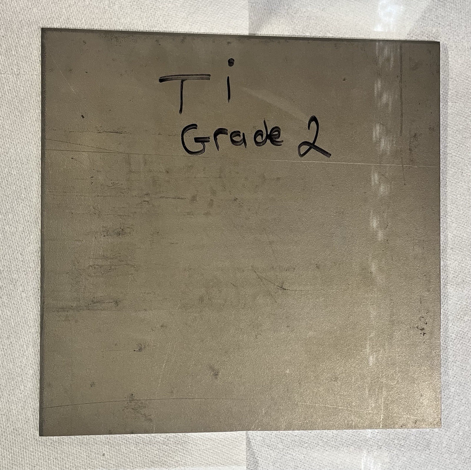 GRADE 2 TITANIUM PLATE 1/4” X 12″ X 12” OVERSIZED TITANIUM SHEET 7mm THICK