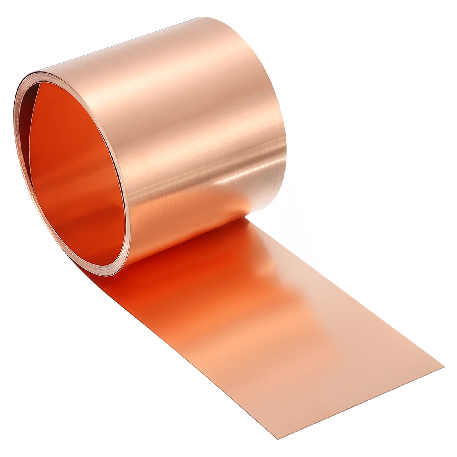 Pure Copper Sheet Roll, 0.2mm 24Ga Thick T2 5Ft x 2in Copper Strip for Craft