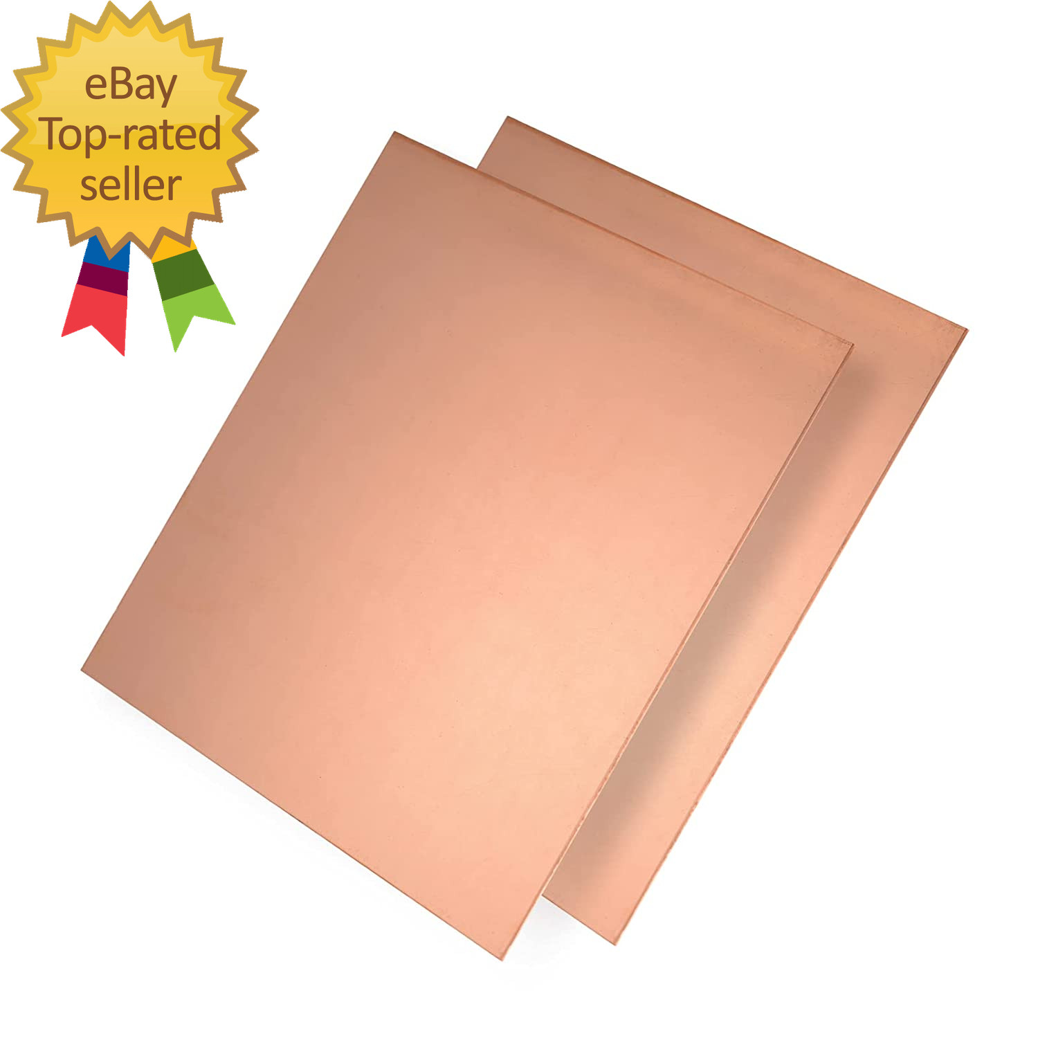 2 Pieces Pure Copper Sheet Plate Panels 6X6 Inches, 24 Gauge | for Industry Meta