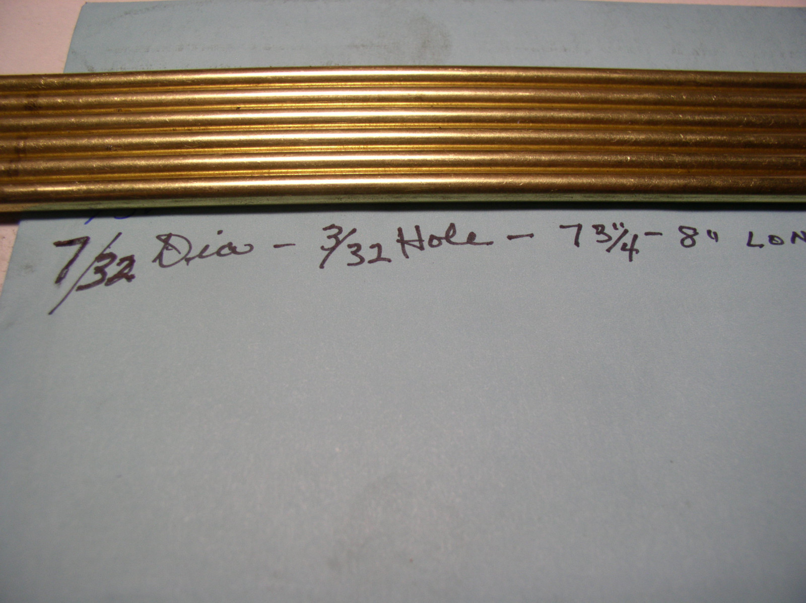 BRASS TUBEING 1 PCS. 7/32″DIA WITH 3/32 ID. X7 3/4″- 8″ LONG 360 ROUND
