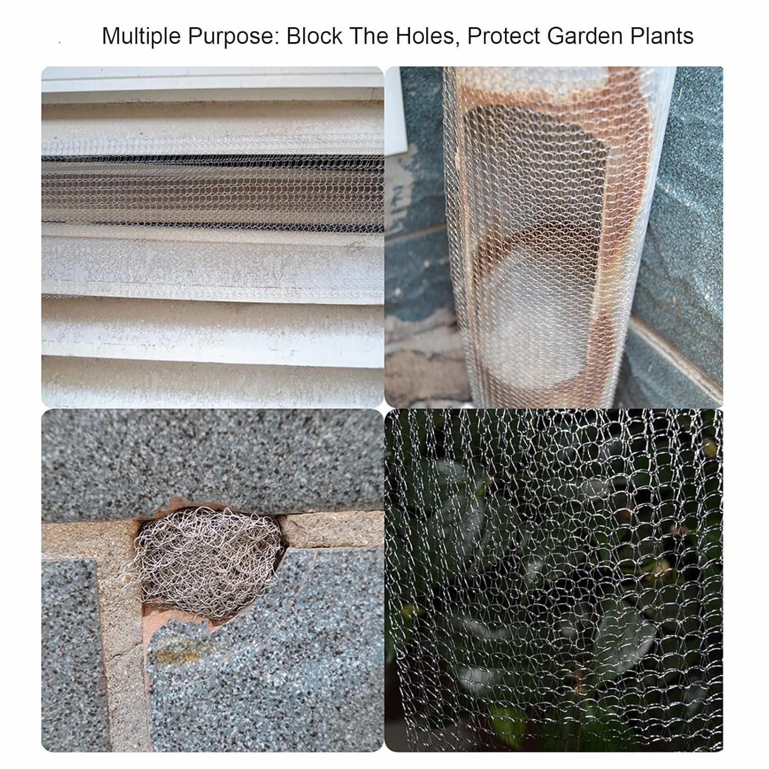 5″ x 50FT Stainless Steel Wire Mesh Roll, Flexible Gap Blocker for Garden & DIY