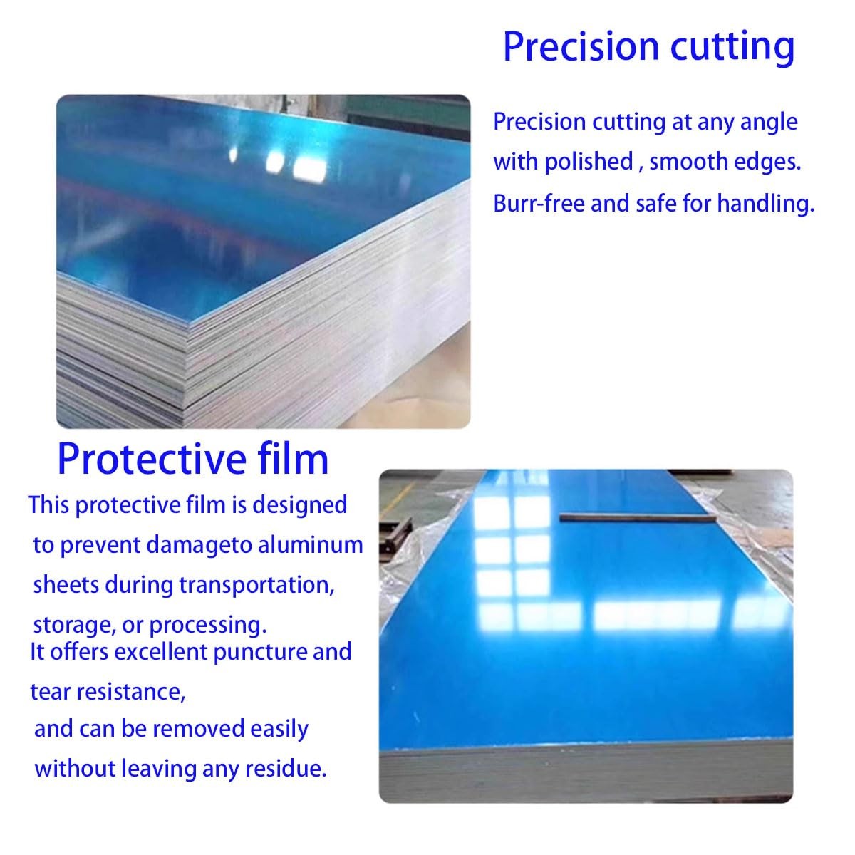 Aluminum Sheet Metal 6061 Flat Plate Double Protective Film 6×12 In 4 Pack
