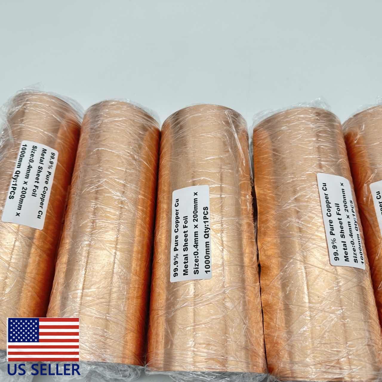 1PCS 0.4mm x 200mm x 1000mm 99.9% Pure Copper Cu Metal Sheet Foil