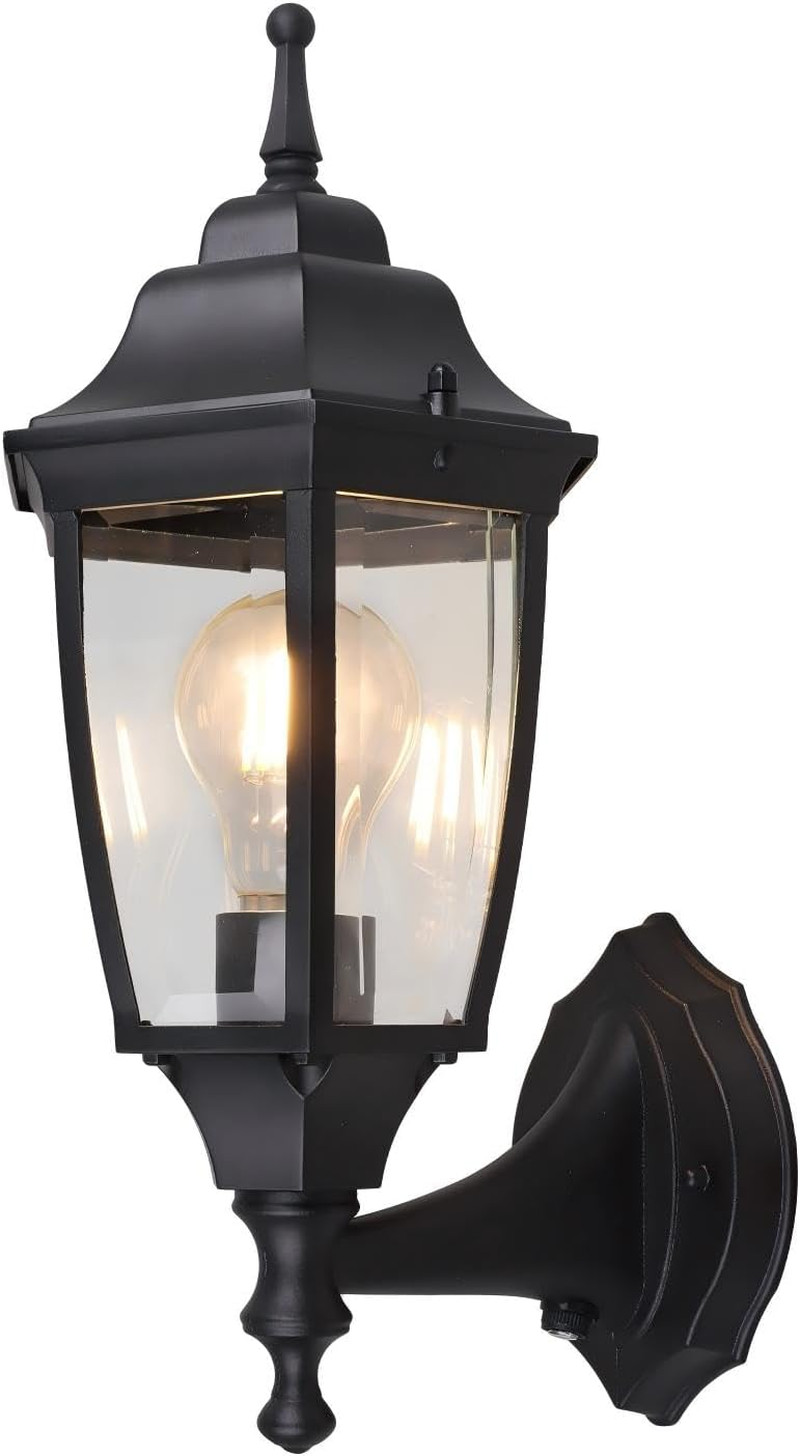Die-Cast Aluminum & Glass Dusk to Dawn Photocell-Controlled Outdoor Wall Light,