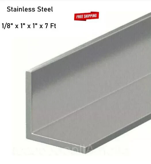 Stainless Steel Angle Iron 1/8″ x 1″ x 7 Ft 90 Degree Hot Rolled 304 Mill Finish
