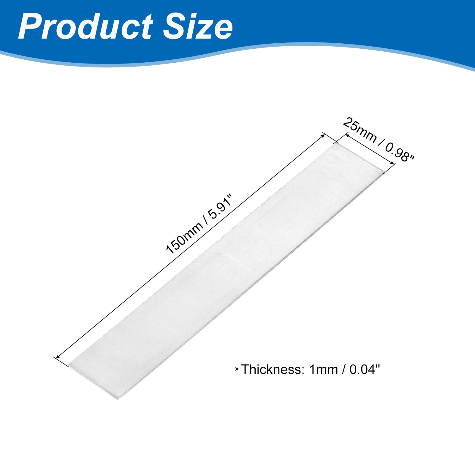 1Pcs Zinc Sheets, 99.995% High Purity Zinc Plate, 0.04″x1″x6″(1x25x150mm)