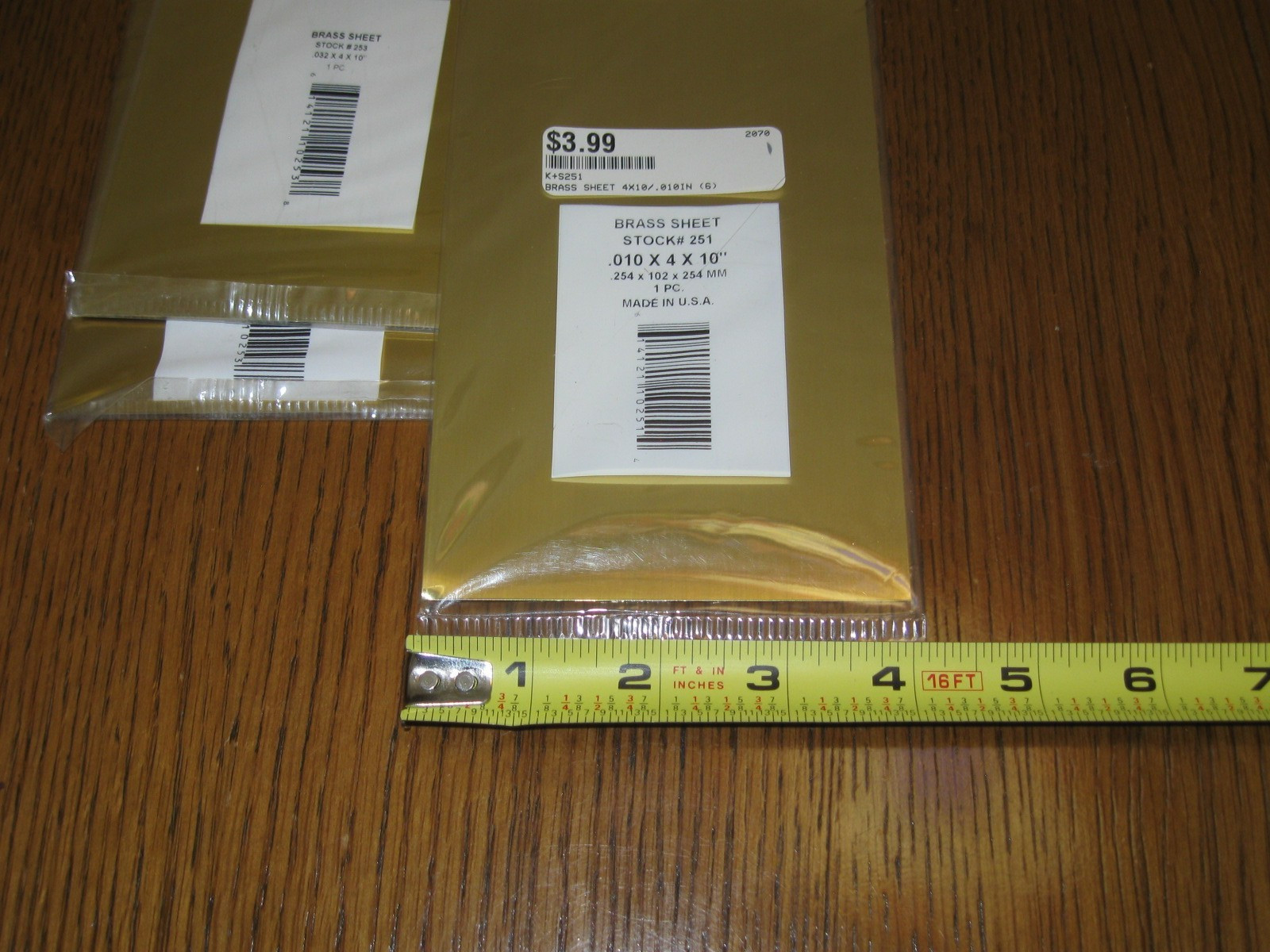 K&S Brass Sheets 4″x10″ .010 & .032 – Lot of 3