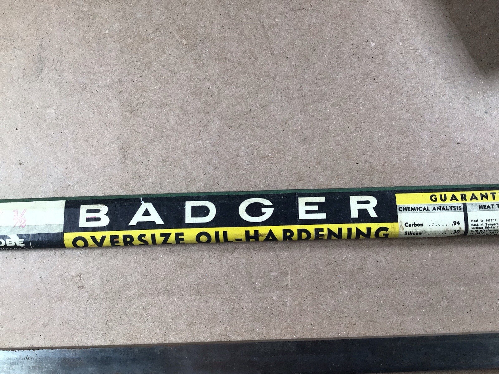 Oil Hardening Ground Die Steel O-1 Steel, 1/8” X 1/2” X 16” Badger