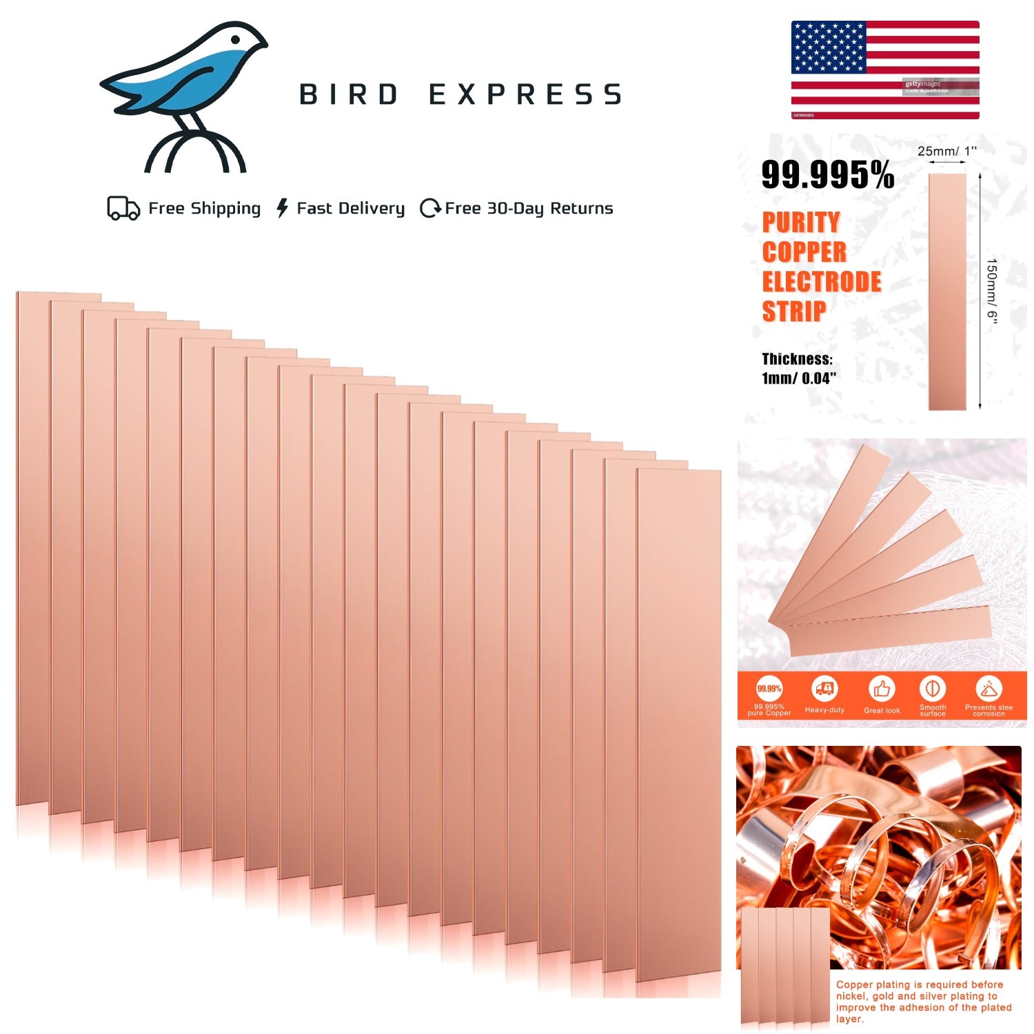 20 Pcs Pure Copper Anode Sheets 99.995% for Electroplating and Industrial Use