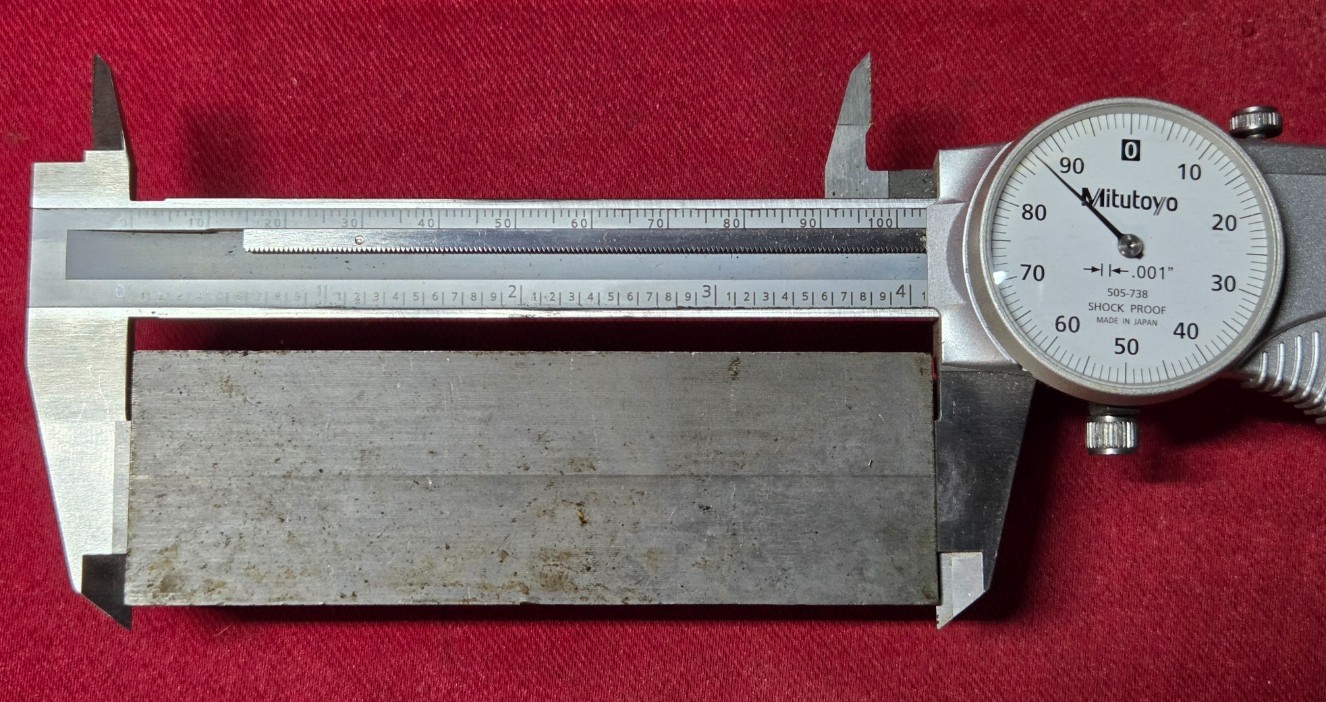 D2 Tool Steel Block Billet 4.085″ L x 1.28″ W x 1.065″ Thick, 1 Lb. 8.8 Oz.