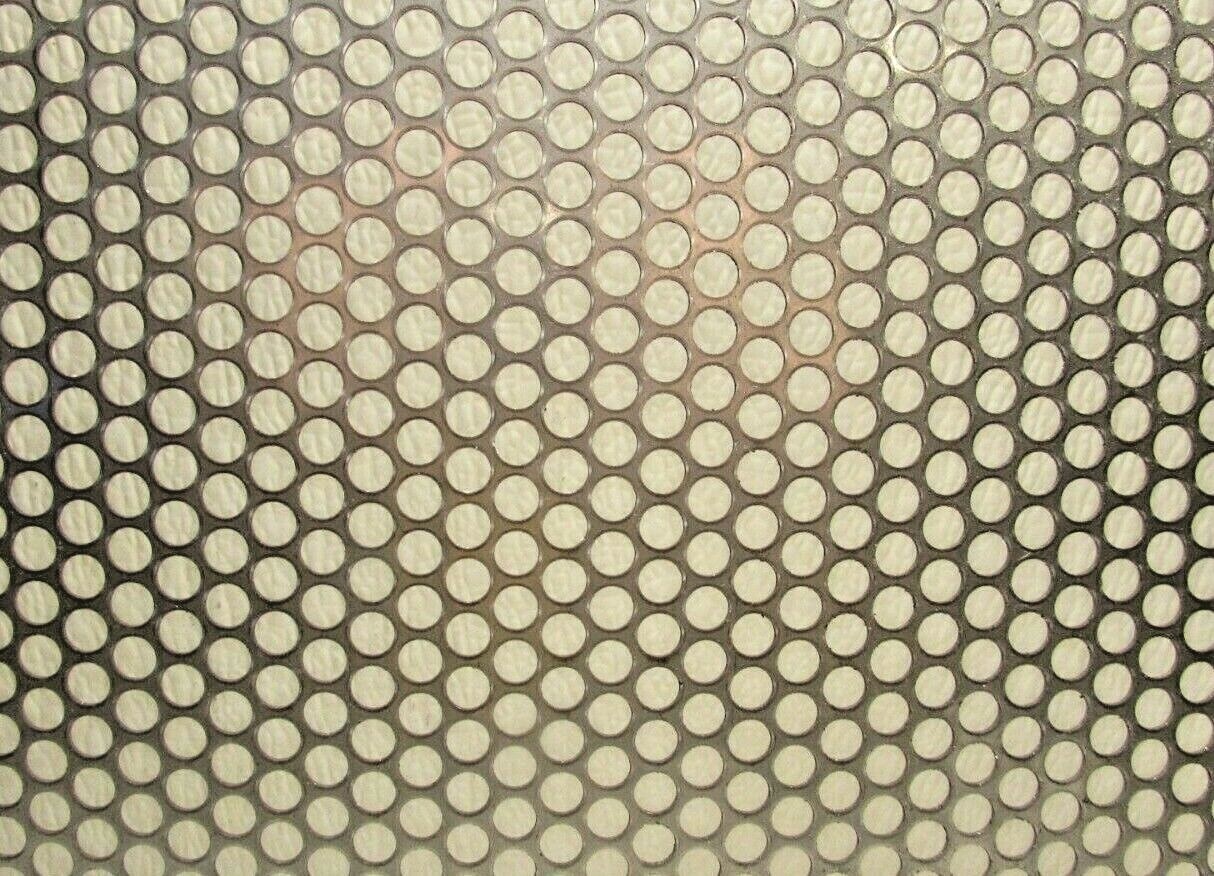 1/4″ HOLES–16 GA.-(0598)-304 STAINLESS PERFORATED SHEET- 10-3/4″ X 11″