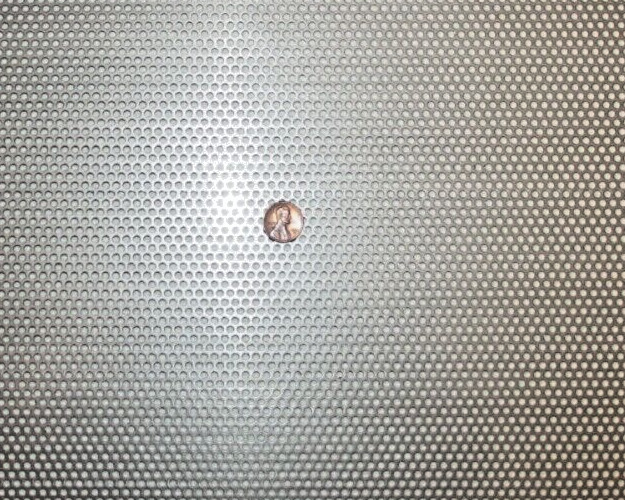 1/8″ HOLES 18 GAUGE 304 STAINLESS STEEL PERFORATED SHEET 3-1/2″ X 6″