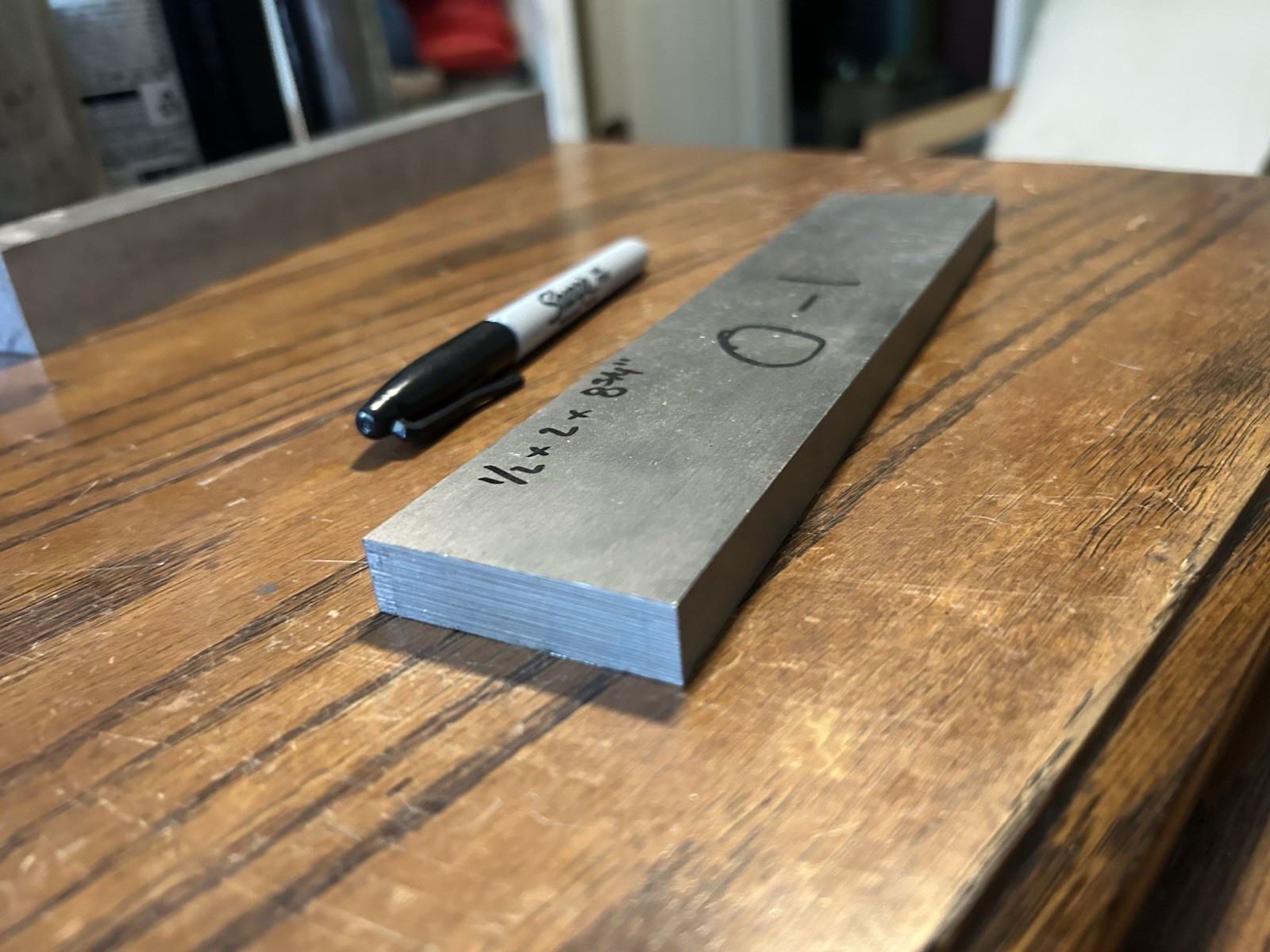 O1 Tool Steel, 1/2″ x 2″ x 8-3/4″ flat bar, machine stock