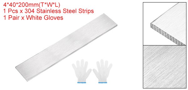 316L Stainless Steel Flat Bar 5/32″ x 1-9/16″ x 8″ Trim Strips Sheet