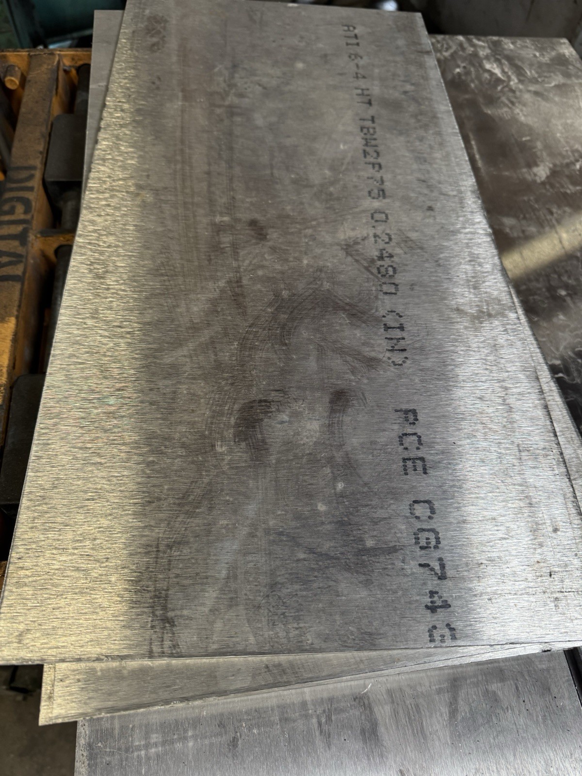 Titanium Plate 6AL4V 6″ x 6″ x .248″