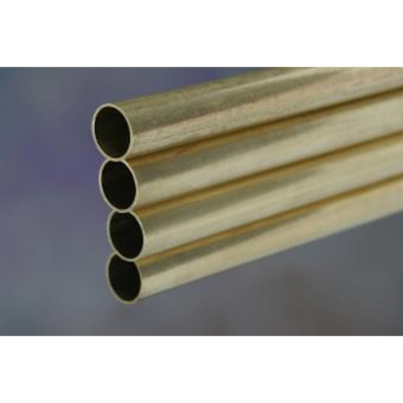 K&S 8142 Brass 0.014 in. Thick Round Tube 19/32 O.D. x 12 L in.