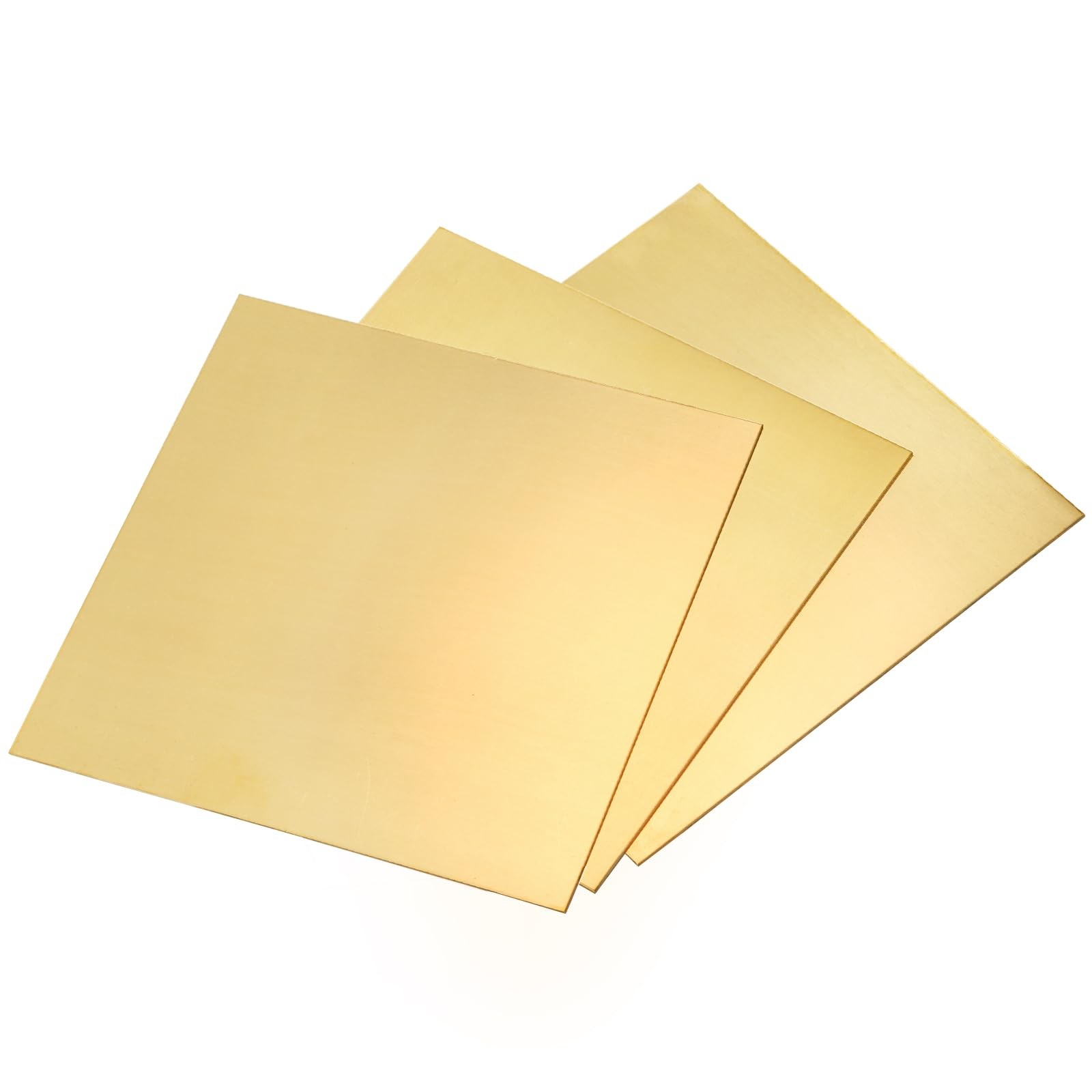 3 Pcs 5.9″×5.9″ Brass , 18 Gauge(1mm) Thickness Brass Metal, No Scratches, Do…