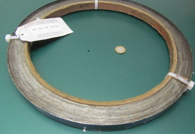 1095 Hard Blue Tempered Spring Steel Shim .032″ Thick x .750″ Width x 1200″