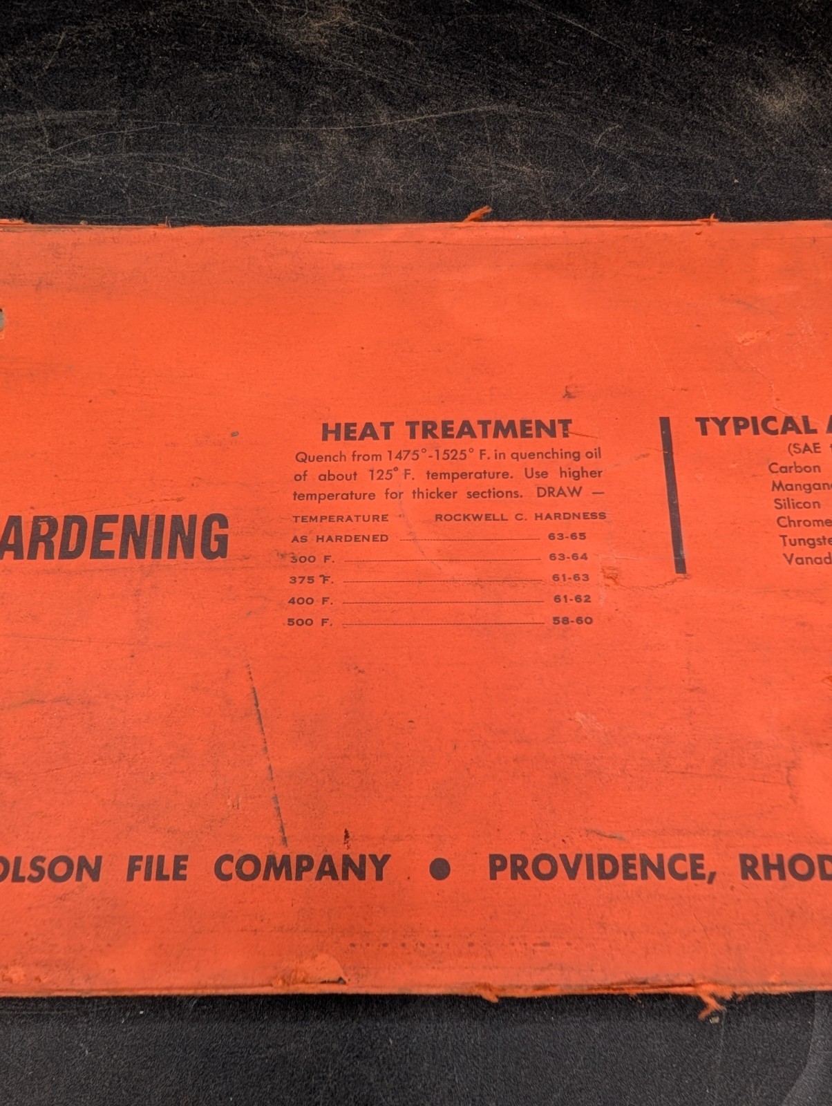 NOS Nicholson Oil Hardening Precision Ground Flat Stock 5/16″ X 6″ X 18″ Type O1