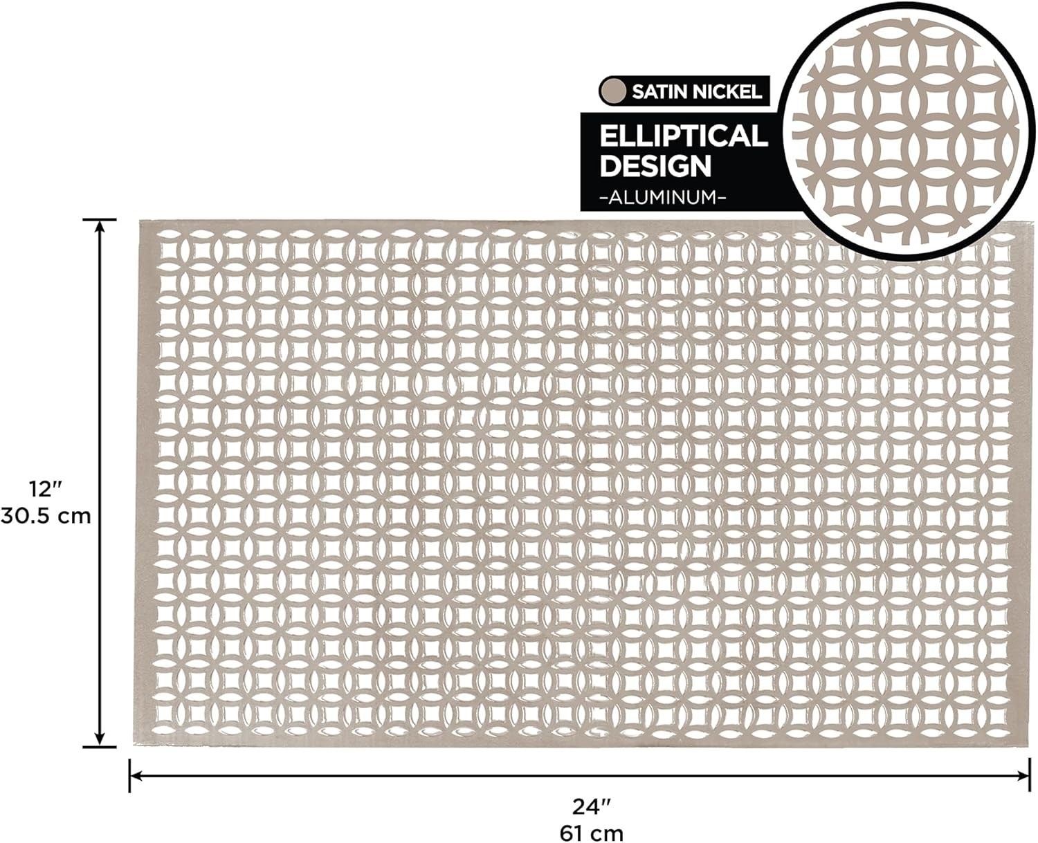 Satin Nickel Aluminum Sheet 12x24x.020 Elliptical