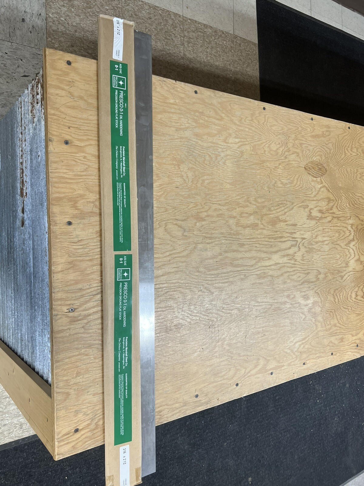 Precision Marshall 0-1 Oil Hardening precision flat ground stock 3/16 x 2 1/2