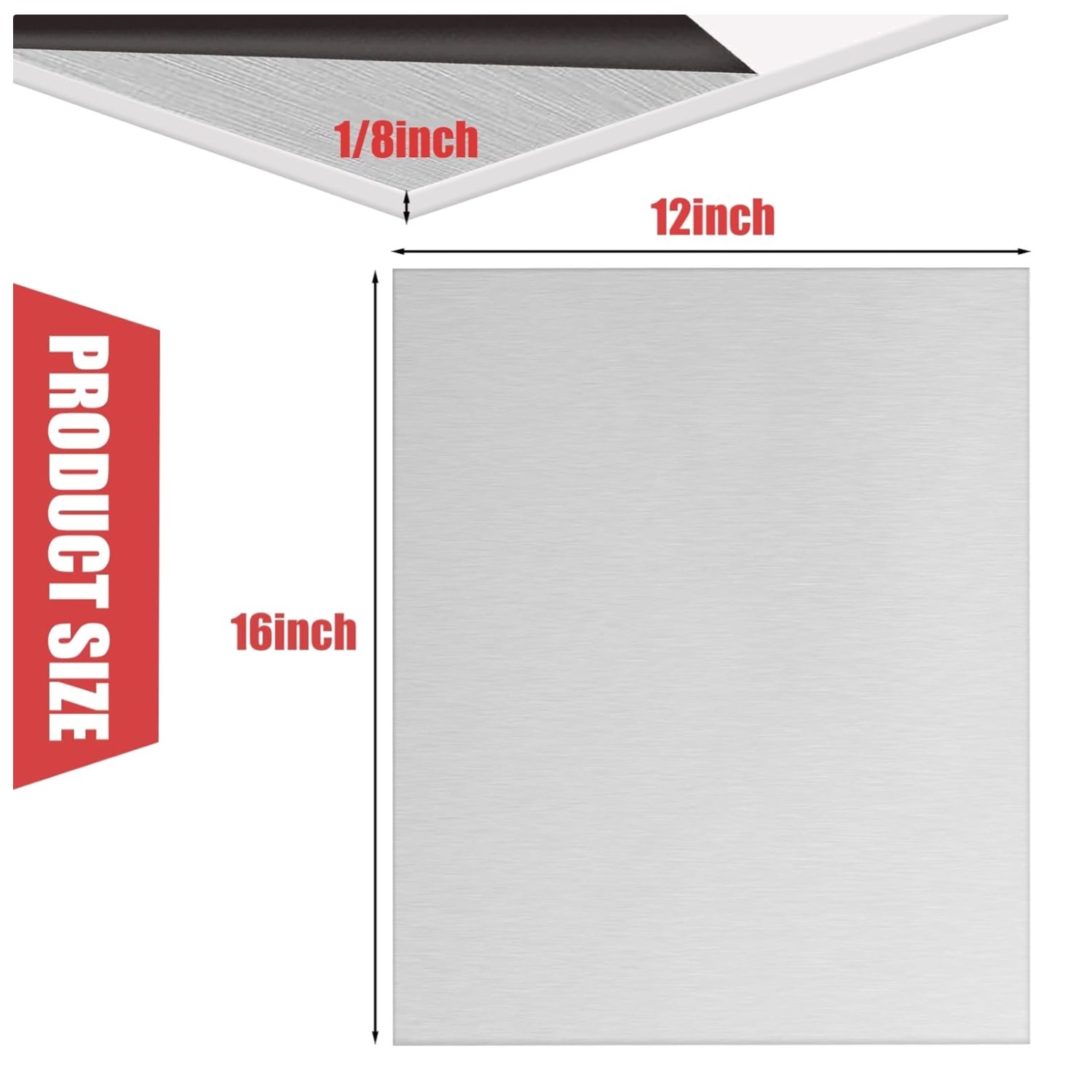 2pcs 12×16″ Aluminum Plates | Heavy Duty Metal Sheet 1/8Inch