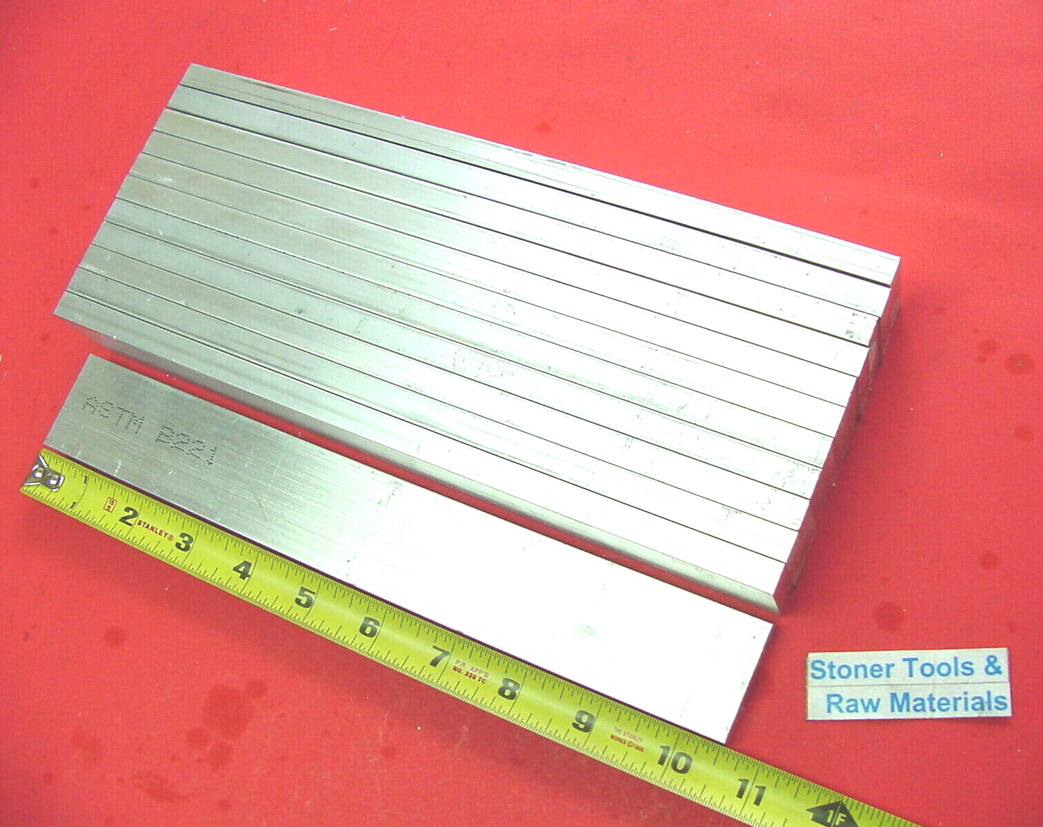 12 Pieces 3/8″ X 1-1/4″ ALUMINUM 6061 FLAT BAR 10.5″ long T6511 Solid Mill Stock