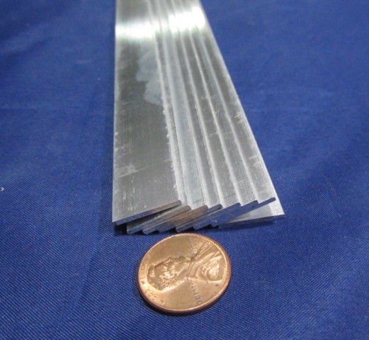 6061 T6 Aluminum Bar, 1/16″ (.062″) Thick x 5/8″ Wide x 36″ Length, 8 pcs